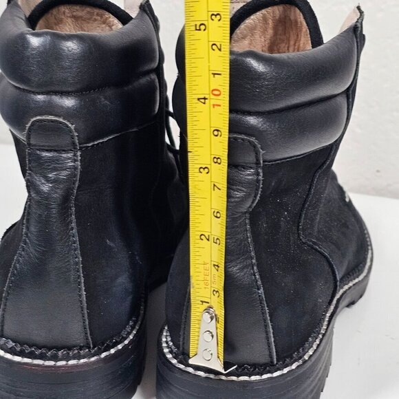 RAYE Emi Women's Black Suede & Leather Lace-Up Ankle Boots Lugged Size EU36 US5 - Picture 11 of 12